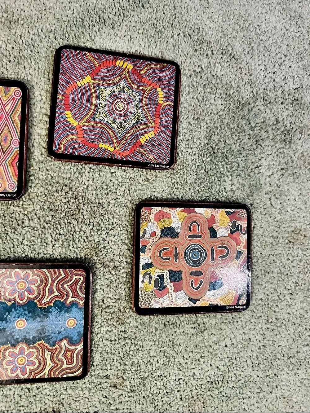 Vintage Yijan Australia Seven Sisters Dreaming Coasters Set of 6 Cork Hardboard